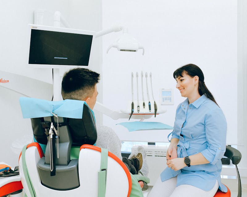 a dentist and a patient